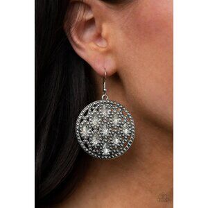 Medallion Stallion White Earrings